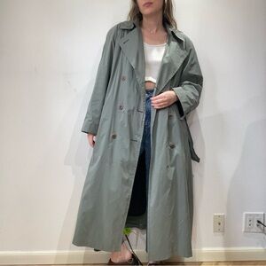 Vintage Sage Green London Fog Trench Coat
